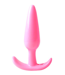 Plug anal rose souple base évasée Pocket Pleasure + 1 dosette lubrifiant 